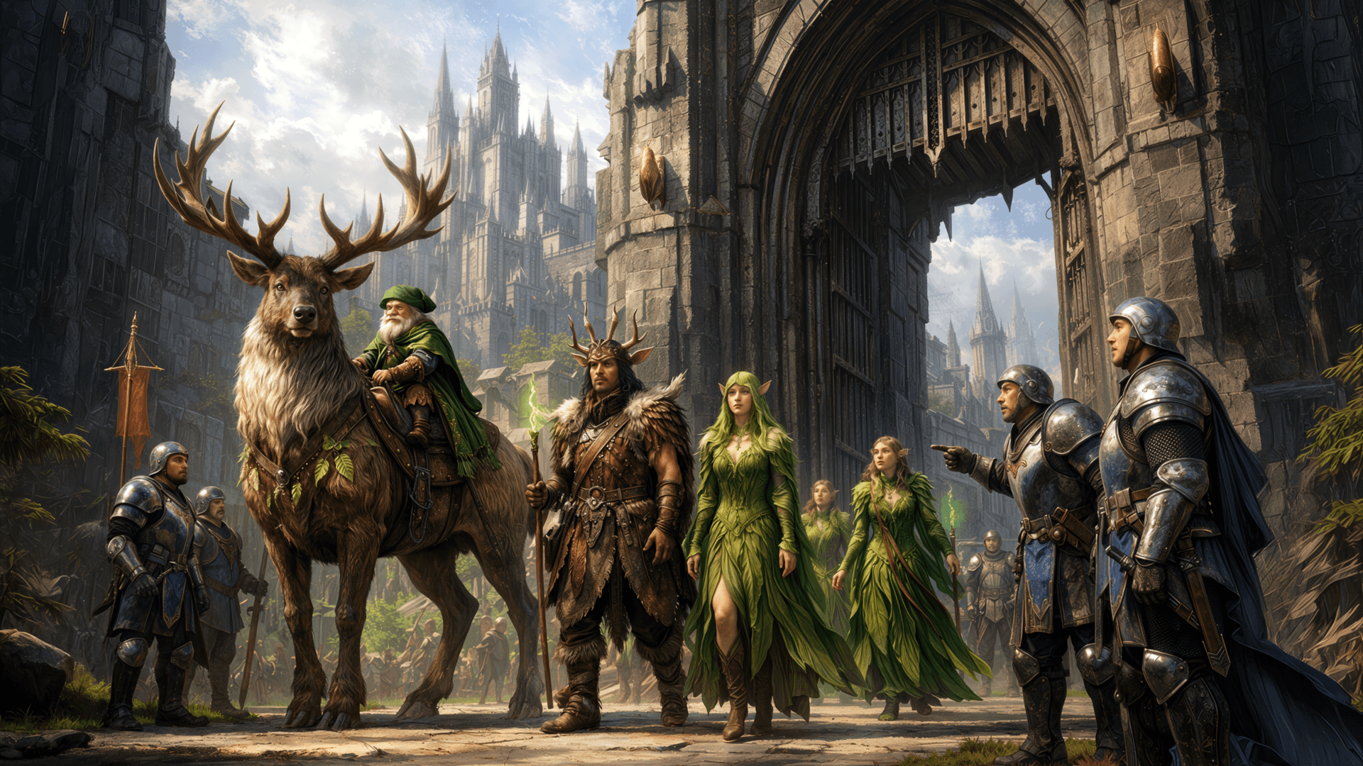 Elven council gathering in the sacred glades