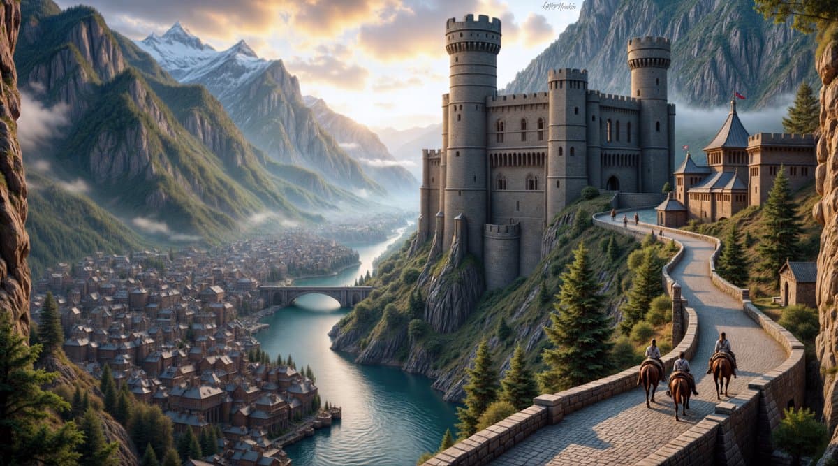 Greystone — a thriving mining and trade town on the Aldwyn River