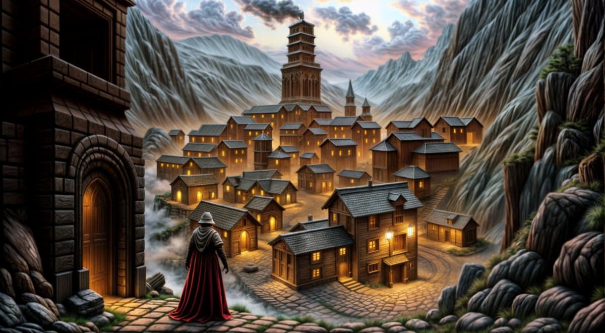 A dwarven mountain settlement at the edge of the Ironhold range